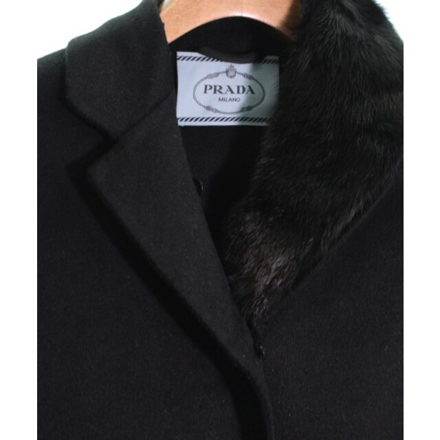 PRADA(プラダ)のPRADA プラダ コート 36(XS位) 黒 【古着】【中古】 レディースのジャケット/アウター(その他)の商品写真