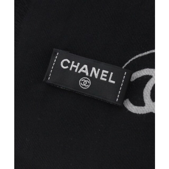 CHANEL - CHANEL シャネル ストール - 黒x白(総柄) 【古着】【中古】の