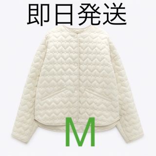 ザラ(ZARA)の【新品タグ付】zara ハートキルティングジャケット(ノーカラージャケット)