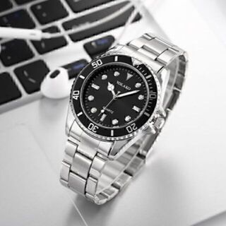 ♦即購入OK♦(❁ᴗ͈ˬᴗ͈)ミリターリービジネス腕時計ブラック黒/30m防水