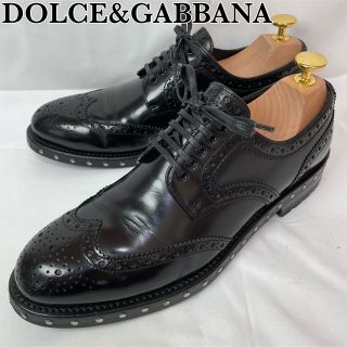 ドルチェアンドガッバーナ(DOLCE&GABBANA)の【希少】ドルチェ&ガッバーナ ウィングチップ スタッズ(ローファー/革靴)