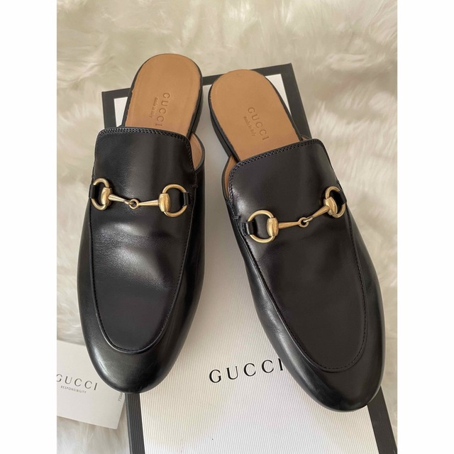 GUCCI プリンスタウン ビットスリッパ ブラック 38-