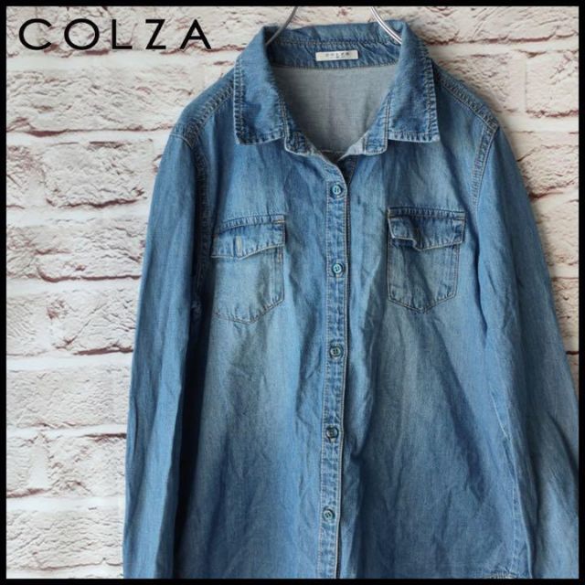 COLZA(コルザ)のCOLZA　コルザ　トップス　長袖シャツ　デニムシャツ　レディース【M】 レディースのトップス(シャツ/ブラウス(長袖/七分))の商品写真