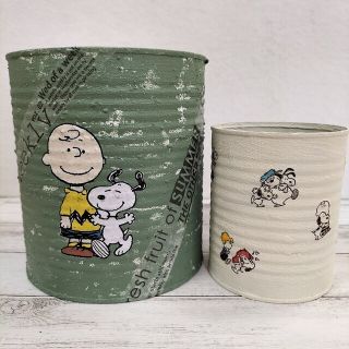 スヌーピー(SNOOPY)のSNOOPY　リメイク缶　2個セット⑪　トートバッグ(その他)