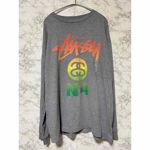 STUSSY(ステューシー)のstussy ステューシー　ロングスリーブTシャツ　グレー/Mサイズ メンズのトップス(Tシャツ/カットソー(七分/長袖))の商品写真