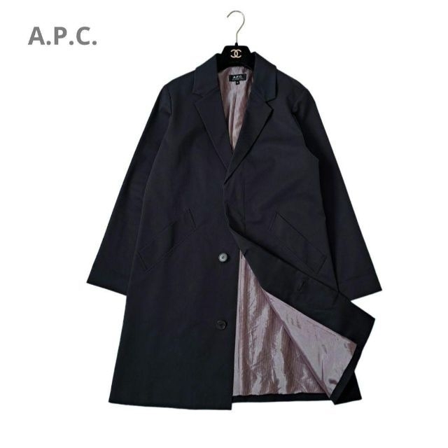 【 大感謝セール】ジャケット/アウターA.P.C. アーペーセー コットン チェスターコート ネイビーブラック S | フリマアプリ ラクマ