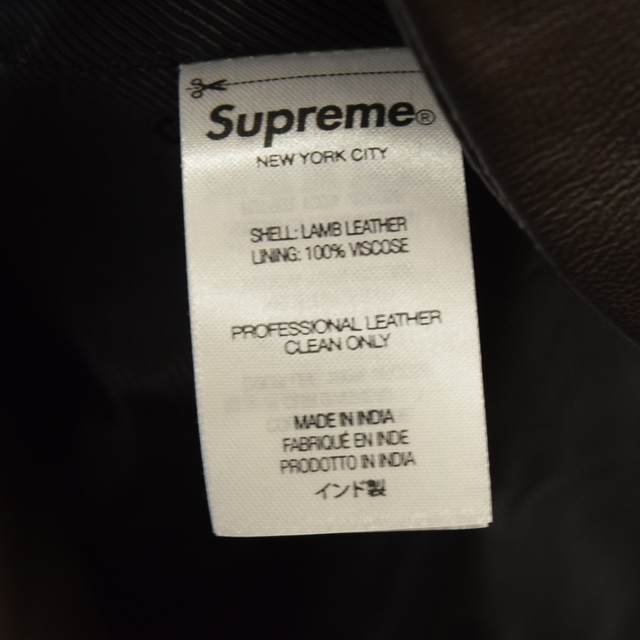 Supreme(シュプリーム)のSUPREME シュプリーム 22AW Leather Blazer レザーブレーザー ジャケット ブラウン メンズのジャケット/アウター(フライトジャケット)の商品写真