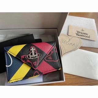 ヴィヴィアンウエストウッド(Vivienne Westwood)のORB AND HEART CHECK ENVELOPE 三つ折りミニ財布(財布)