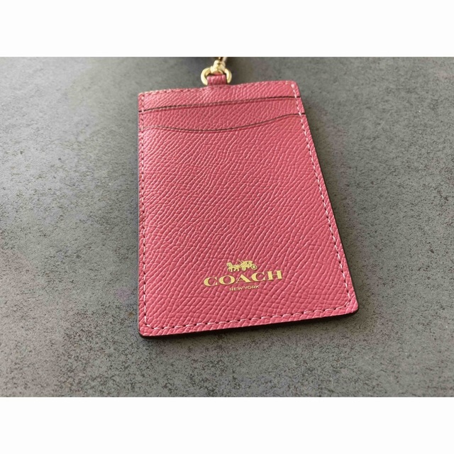 新品☆COACH(コーチ)カードケース パスIDケース ピンク レザー - パス ...