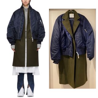 sacai サカイ ウールメルトンコート　サイズ2