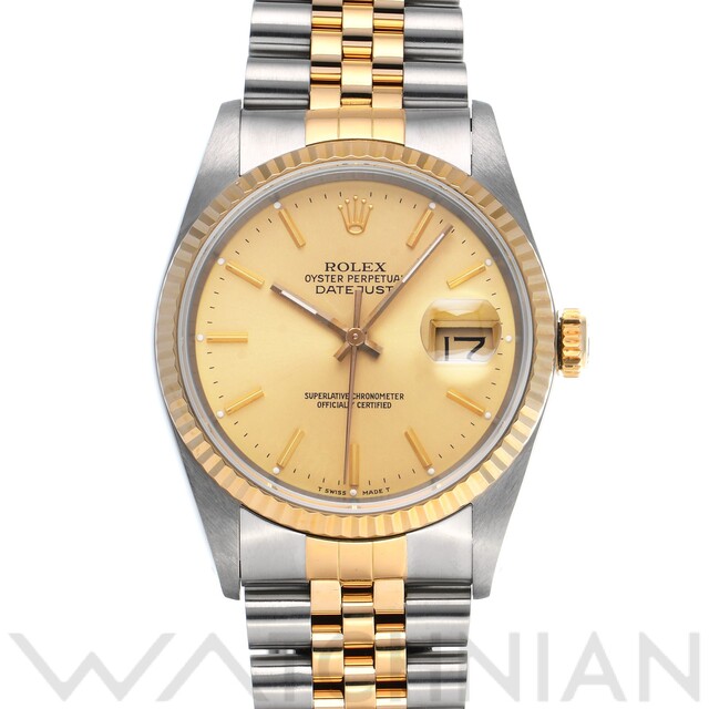ROLEX - 中古 ロレックス ROLEX 16233 L番(1988年頃製造) シャンパン メンズ 腕時計