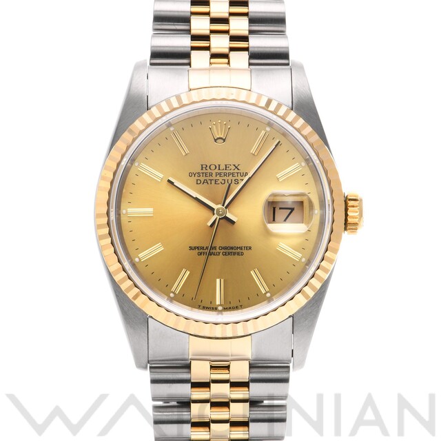 ROLEX - 中古 ロレックス ROLEX 16233 X番(1991年頃製造) シャンパン メンズ 腕時計