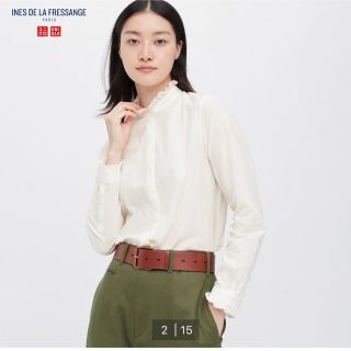 ユニクロ(UNIQLO)のUNIQLO コットンフリルシャツ　2023ss(シャツ/ブラウス(長袖/七分))