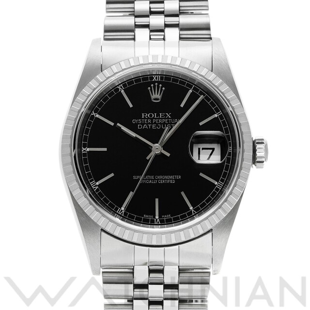 【最安値】 A番(1999年頃製造) 16220 ROLEX ロレックス 中古 - ROLEX ブラック 腕時計 メンズ 腕時計(アナログ)