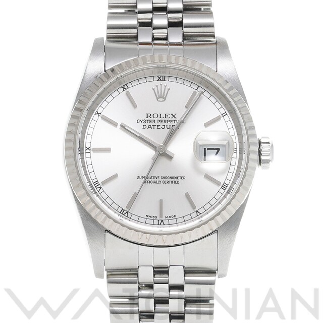 【正規品直輸入】 16234 ROLEX ロレックス 中古 - ROLEX F番(2003年頃製造) 腕時計 メンズ シルバー 腕時計(アナログ)