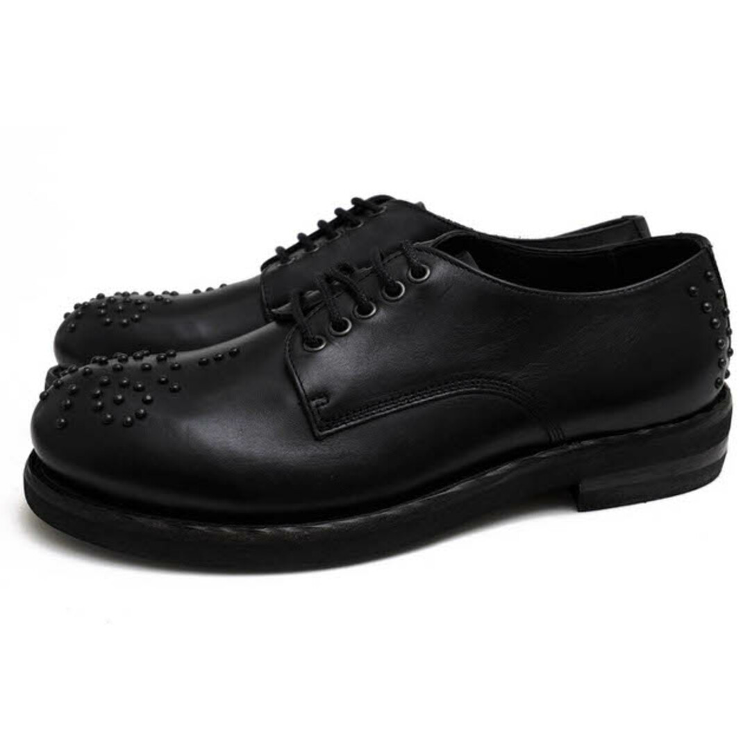 アルマーニ／EMPORIO ARMANI シューズ ビジネスシューズ 靴 ビジネス メンズ 男性 男性用レザー 革 本革 ブラック 黒  X4C521 XF279 プレーントゥ スタッズ