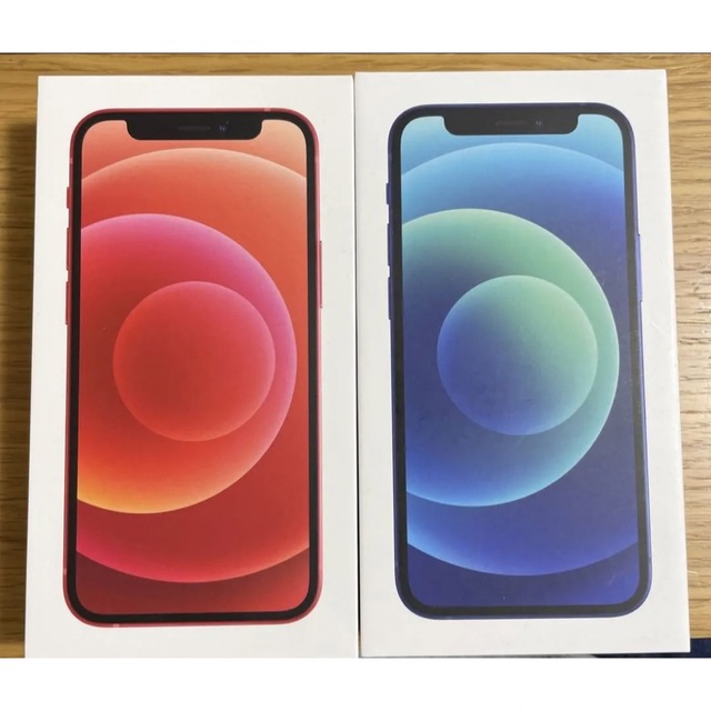新品即決 iPhone - iPhone 12 mini本体ブルー128GB レッド64GB SIM