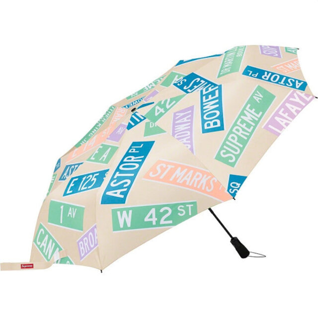 y■21SS 新品■SUPREME/シュプリーム ShedRain Street Signs Umbrella折りたたみ傘 Week15■Natural【新品】■