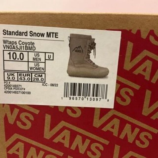 VANS VAULT(バンズボルト)の28.0cm ☆ wtaps vans stndard snow MTE メンズの靴/シューズ(ブーツ)の商品写真