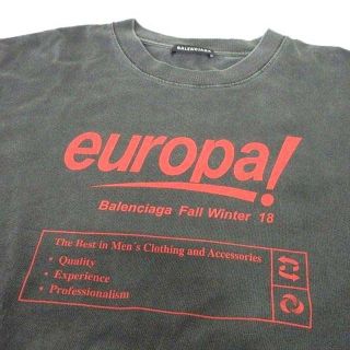 バレンシアガ(Balenciaga)のバレンシアガ 18AW europa! Tシャツ 半袖 カットソー S グレー(Tシャツ/カットソー(半袖/袖なし))