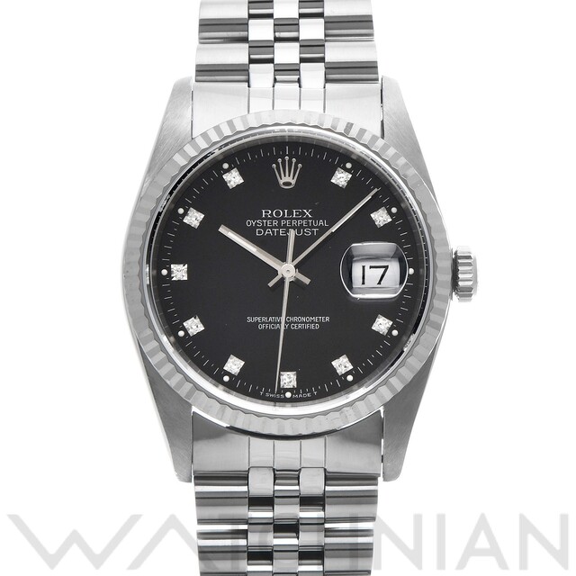 ROLEX - 中古 ロレックス ROLEX 16234G L番(1988年頃製造) ブラック /ダイヤモンド メンズ 腕時計