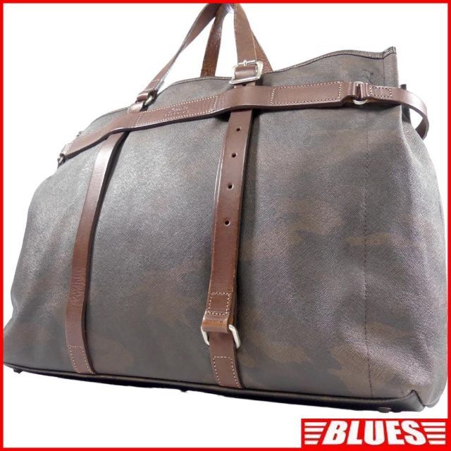 Lagasha(ラガシャ)のビジネスバッグ 本革 メンズ トートバッグ 茶 カモフラ 迷彩 NR3020 メンズのバッグ(ビジネスバッグ)の商品写真