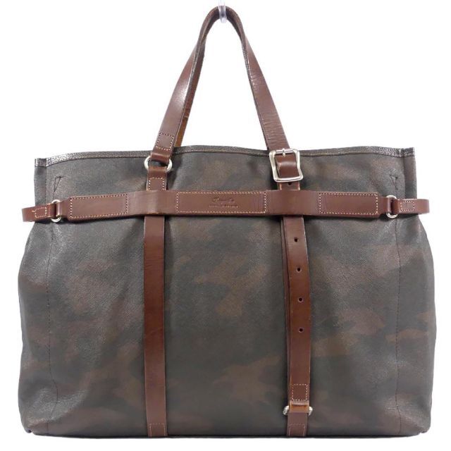 Lagasha(ラガシャ)のビジネスバッグ 本革 メンズ トートバッグ 茶 カモフラ 迷彩 NR3020 メンズのバッグ(ビジネスバッグ)の商品写真