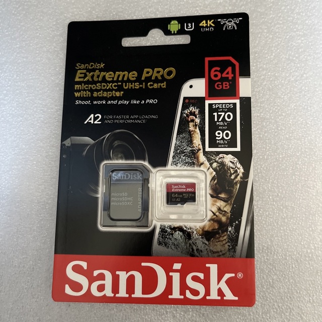 SanDisk(サンディスク)のExtreme PRO microSDXC 64GB SanDisk SDカード スマホ/家電/カメラのカメラ(その他)の商品写真