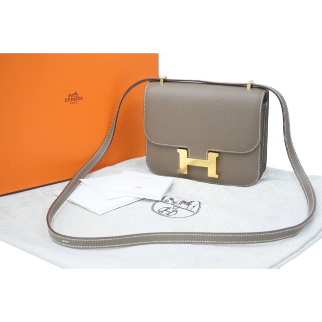 偉大な コンスタンス3 ミニ ショルダーバッグ エルメス HERMES - Hermes エトゥープ/ゴールド金具 46294 中古 U刻印 ヴォーエプソン ハンドバッグ
