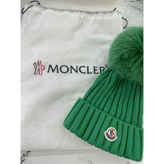 モンクレール(MONCLER)のMONCLERモンクレール 新品未使用 ニットキャップ グリーン(ニット帽/ビーニー)