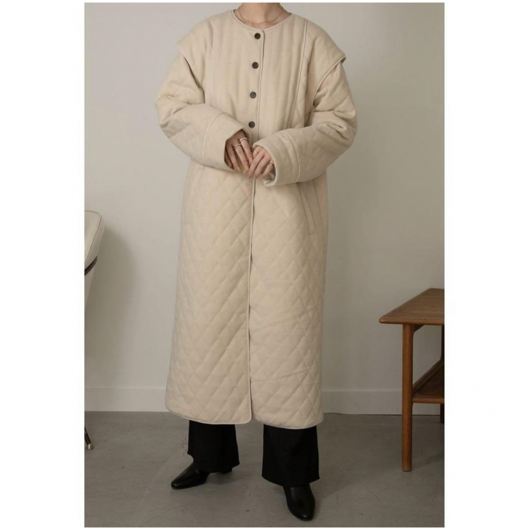 amiur bicolor quilting coat