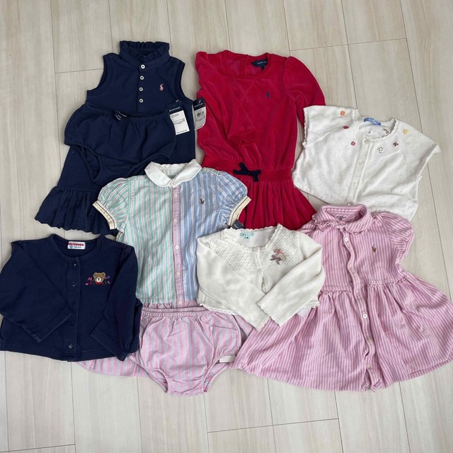 POLO RALPH LAUREN(ポロラルフローレン)のラルフローレン　90 100 ワンピース　未使用 3点　プラスブランド服4点 キッズ/ベビー/マタニティのキッズ服女の子用(90cm~)(ワンピース)の商品写真