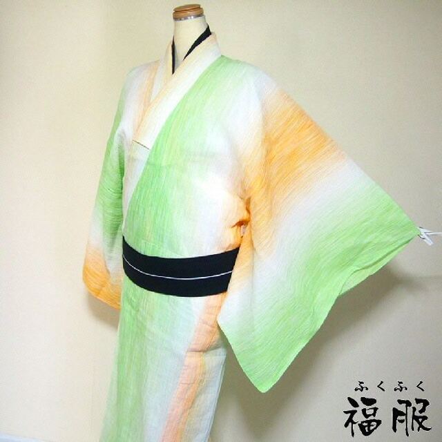 プロモーション とても珍しいビッグサイズ モスグリーンの着物、羽織