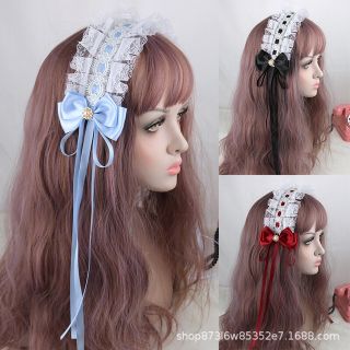 クロス ヘッドアクセサリー ヘッドドレス リボン ロリータ レース(ヘアアクセサリー)