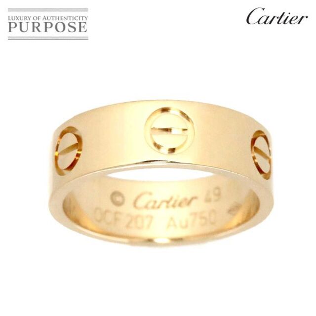 お見舞い 美品Cartier カルティエミニラブリングイェーロゴールド49号 ...