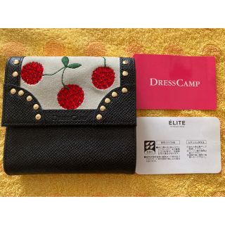 ドレスキャンプ(DRESSCAMP)のDRESS CAMPドレスキャンプ　 折財布　チェリー　黒　牛革(財布)