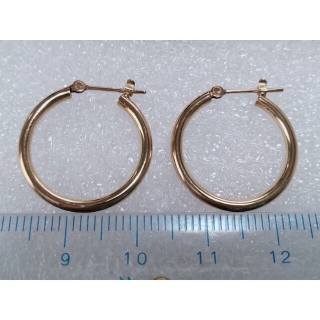 驚きの値段で k10 ピンクゴールド フープピアス 2cm ilam.org