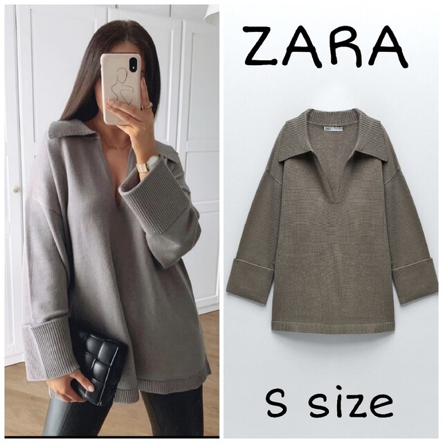 【１点のみ】ZARA　ポロネック　ニットセーター　Sサイズ | フリマアプリ ラクマ