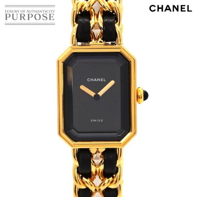 CHANEL - シャネル CHANEL プルミエール XLサイズ H0001 ヴィンテージ レディース 腕時計 ブラック 文字盤 ゴールド ウォッチ Premiere VLP 90177494