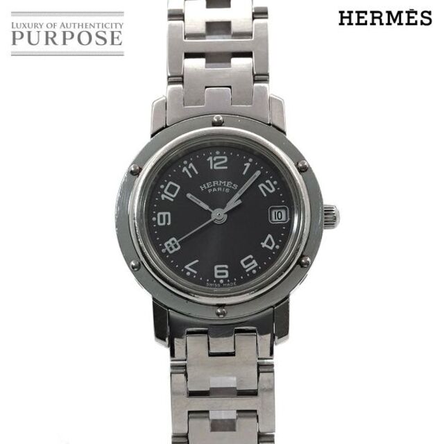 Hermes - エルメス HERMES クリッパー CL4 210 ヴィンテージ レディース 腕時計 デイト グレー 文字盤 クォーツ ウォッチ Clipper VLP 90181431