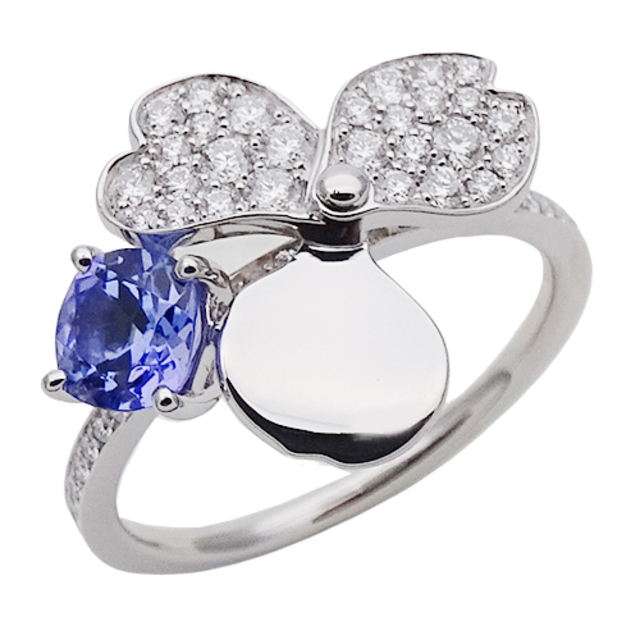 驚きの価格 & Tiffany Co. 約11.5号 ダイヤモンド タンザナイト 花   指輪 リング ティファニー - リング(指輪)