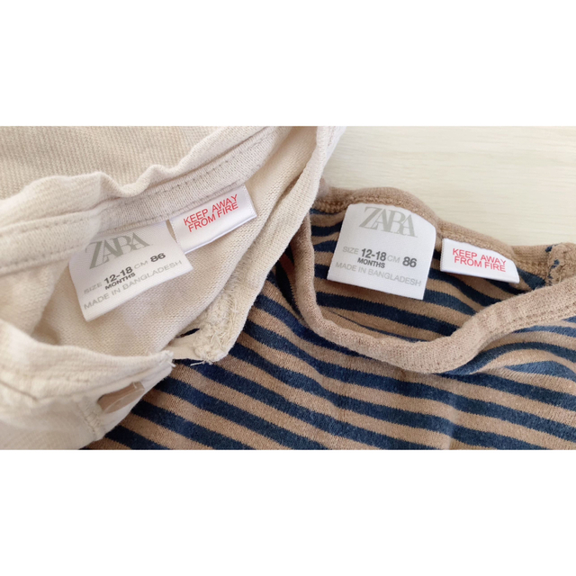 ZARA KIDS(ザラキッズ)のZARAベビー　トップス　ボーダーのみ キッズ/ベビー/マタニティのベビー服(~85cm)(シャツ/カットソー)の商品写真