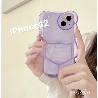 iPhone12ケース 韓国 くま クリア 新品未使用(iPhoneケース)