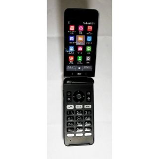 エーユー(au)の9101【中古美品・SIMフリー・povo可能】au4GガラホKYF34ブラック(携帯電話本体)