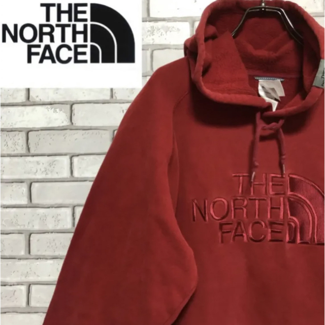 THE NORTH FACE(ザノースフェイス)の希少 ザノースフェイス☆ワンポイント 刺繍ロゴ ジップ パーカー XLサイズ メンズのトップス(パーカー)の商品写真