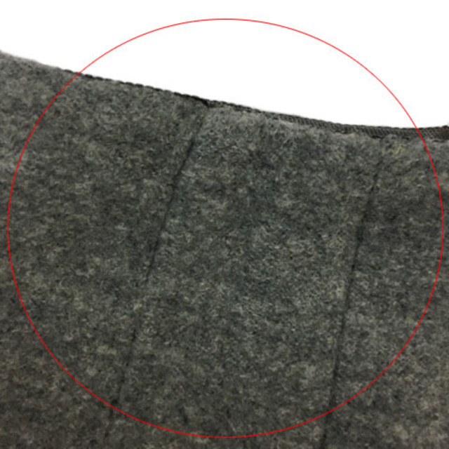 M'S GRACY(エムズグレイシー)のエムズグレイシー スカート フレア タック 膝丈 無地 ウール 40 グレー レディースのスカート(ひざ丈スカート)の商品写真
