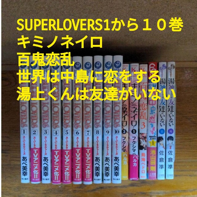 ホ19 SUPERLOVERS　1から10巻　キミノネイロ　百鬼恋乱　世界は中島 エンタメ/ホビーの漫画(少女漫画)の商品写真