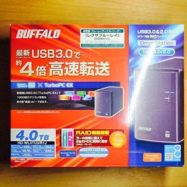 ⭐️新品⭐️BUFFALO⭐️HD-WL4TU3/R1J⭐️外付4TB