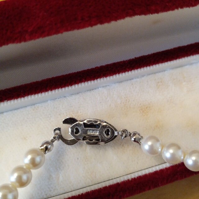 【美品】silver刻印入り 長さ45cm 本真珠 パールネックレス 16 3