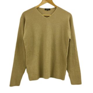 メンズメルローズ(MEN'S MELROSE)のメンズメルローズ セーター ニット プルオーバー Vネック 長袖 3 ベージュ(ニット/セーター)